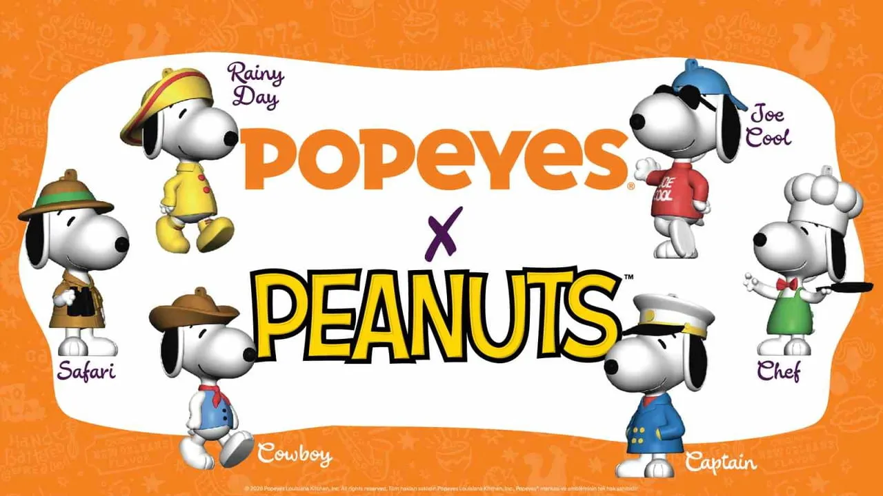 POPEYES, PEANUTS'IN ANA KAHRAMANLARINDAN SNOOPY'Yİ ALTI FARKLI KARAKTERİYLE ÇOCUK MENÜSÜ'NE...