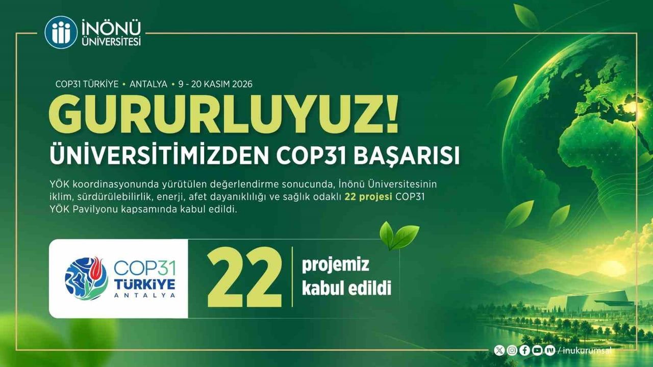 İNÖNÜ ÜNİVERSİTESİ COP31’E 22 PROJE İLE KATILIM BAŞARISI GÖSTERDİ