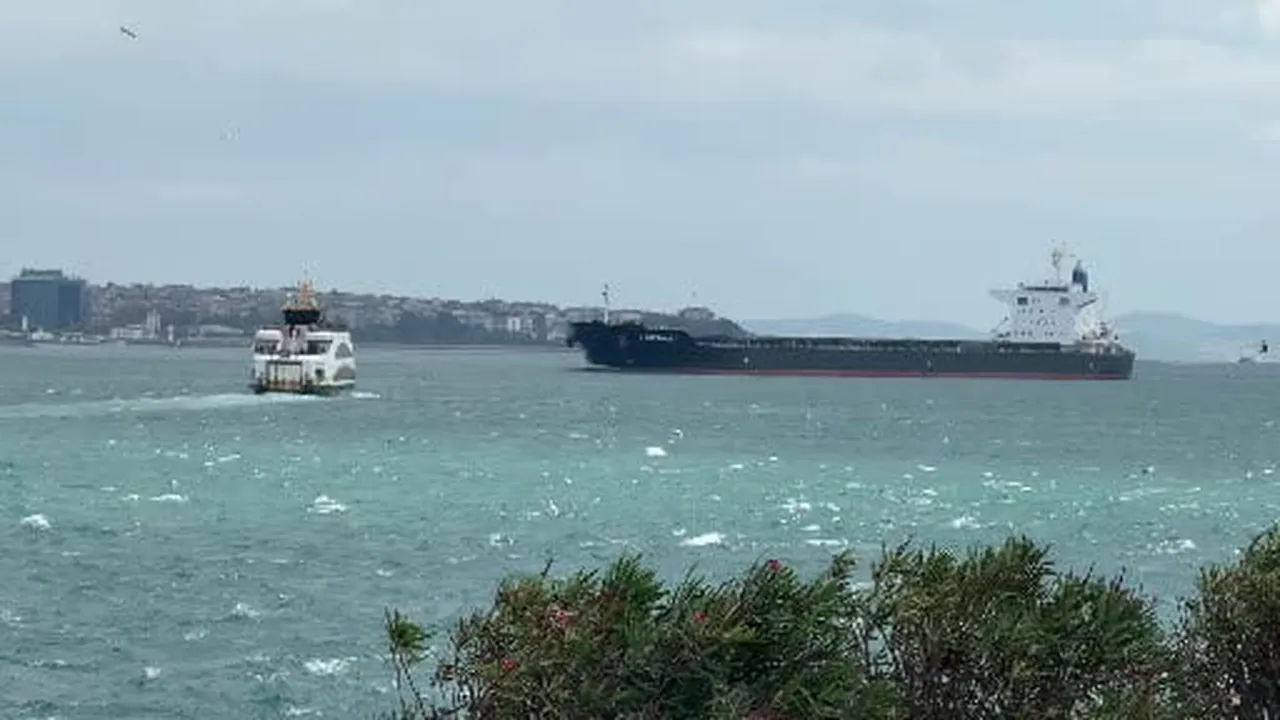 İstanbul'da gemiler şiddetli rüzgar nedeniyle zor anlar yaşadı