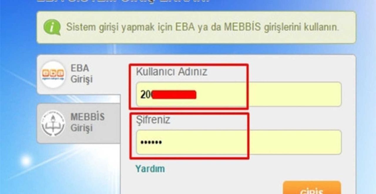 EBA öğretmen şifresi alma