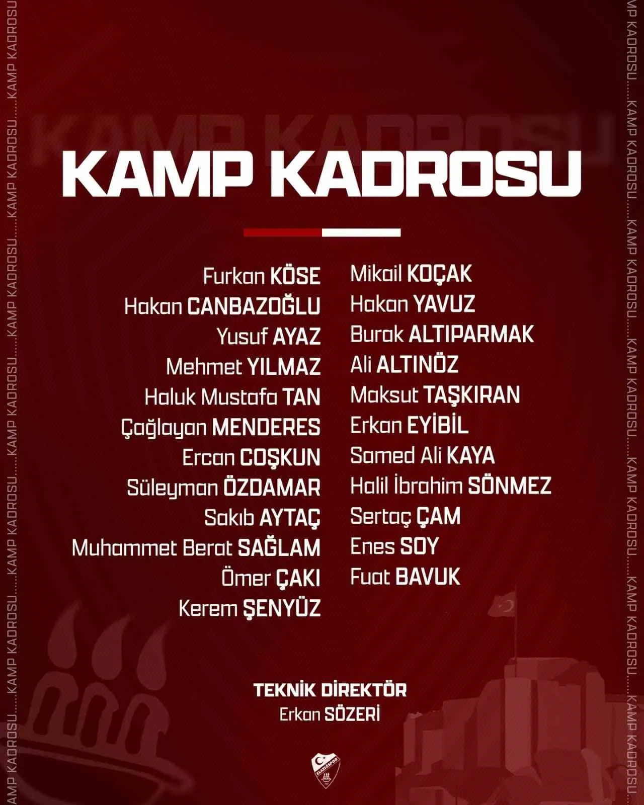ELAZIĞSPOR BURSA'YA 23 OYUNCUYLA GİTTİ