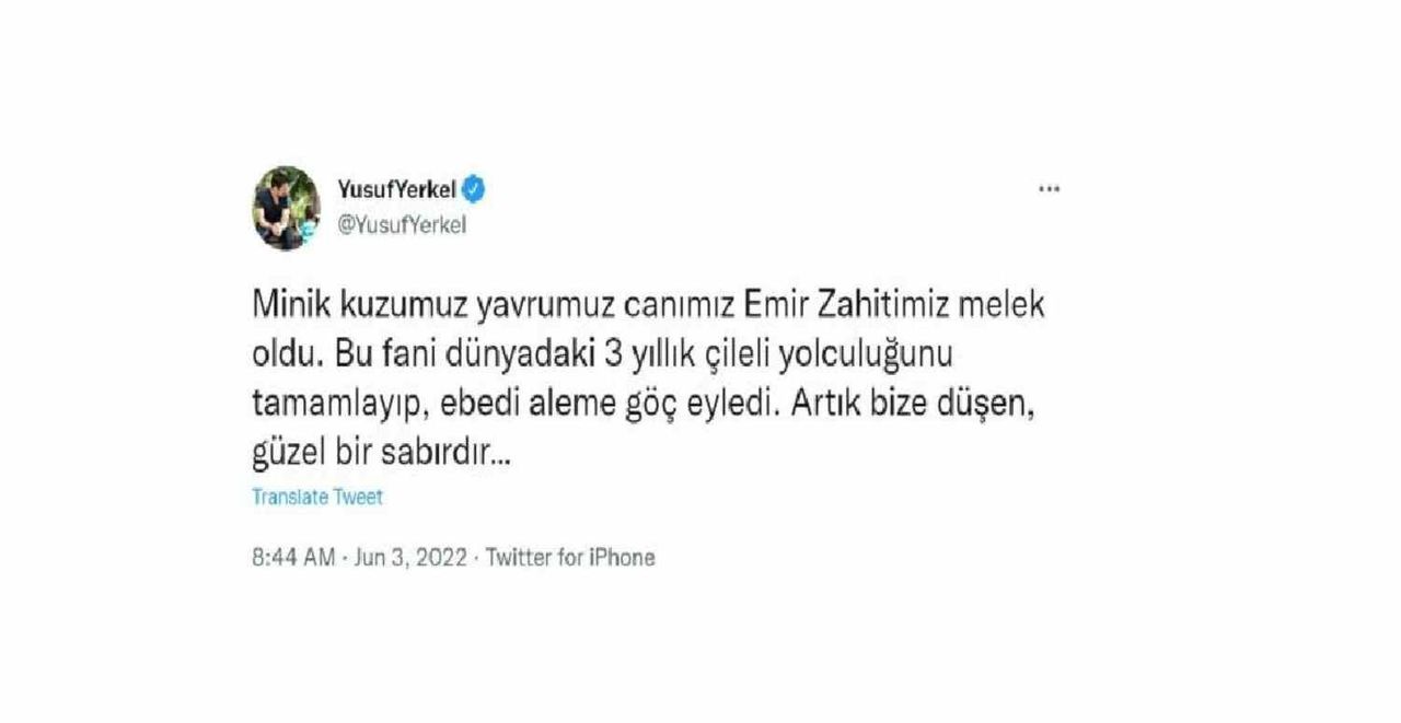 Emir Zahit Yerkel Hayatını Kaybetti