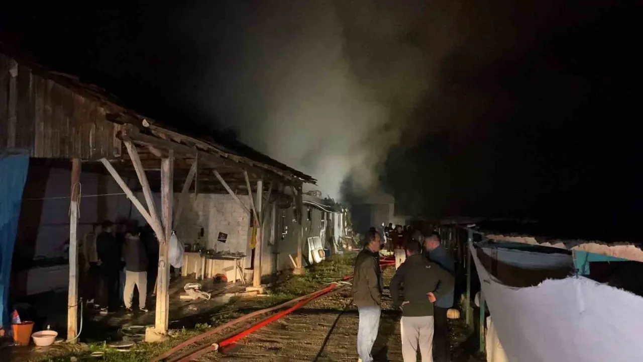 BURSA’DA KORKUTAN ÇİFTLİK YANGINI… ALEV ALEV YANDI