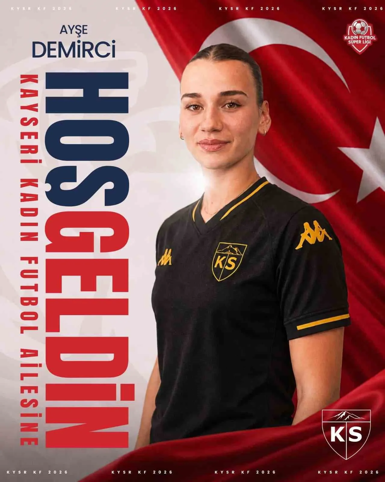 KAYSERİ KADIN FUTBOL KULÜBÜ, ORTA SAHAYA OYUNCUSU AYŞE DEMİRCİ İLE 1 YILLIK SÖZLEŞME...