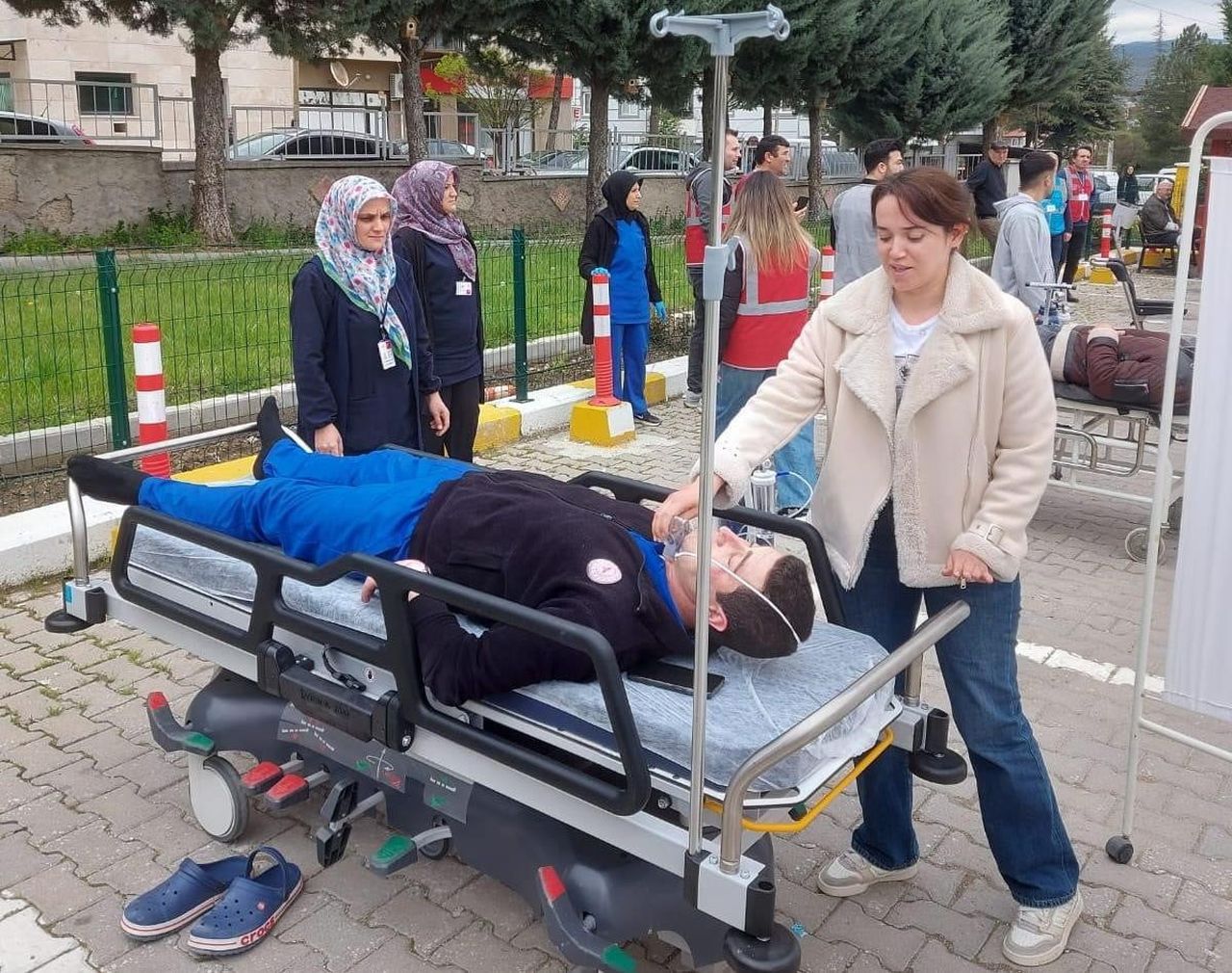 HİSARCIK İLÇE DEVLET HASTANESİ’NDE YANGIN TATBİKATI