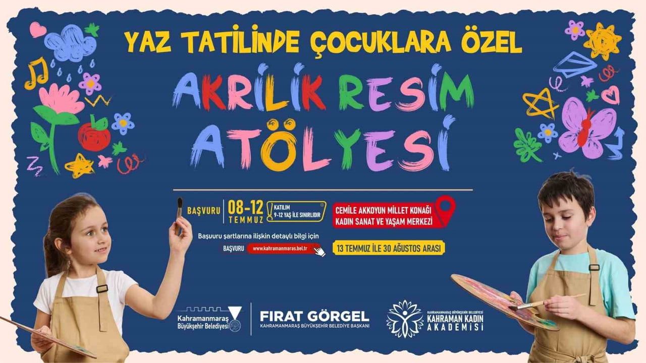 KAHRAMANMARAŞ BÜYÜKŞEHİR BELEDİYESİ, ÇOCUKLARIN YAZ TATİLİNİ SANATLA İÇ İÇE GEÇİRMESİ AMACIYLA...