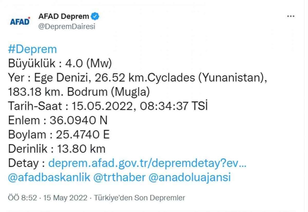 Kandilli Rasathanesi Son Depremler Listesi