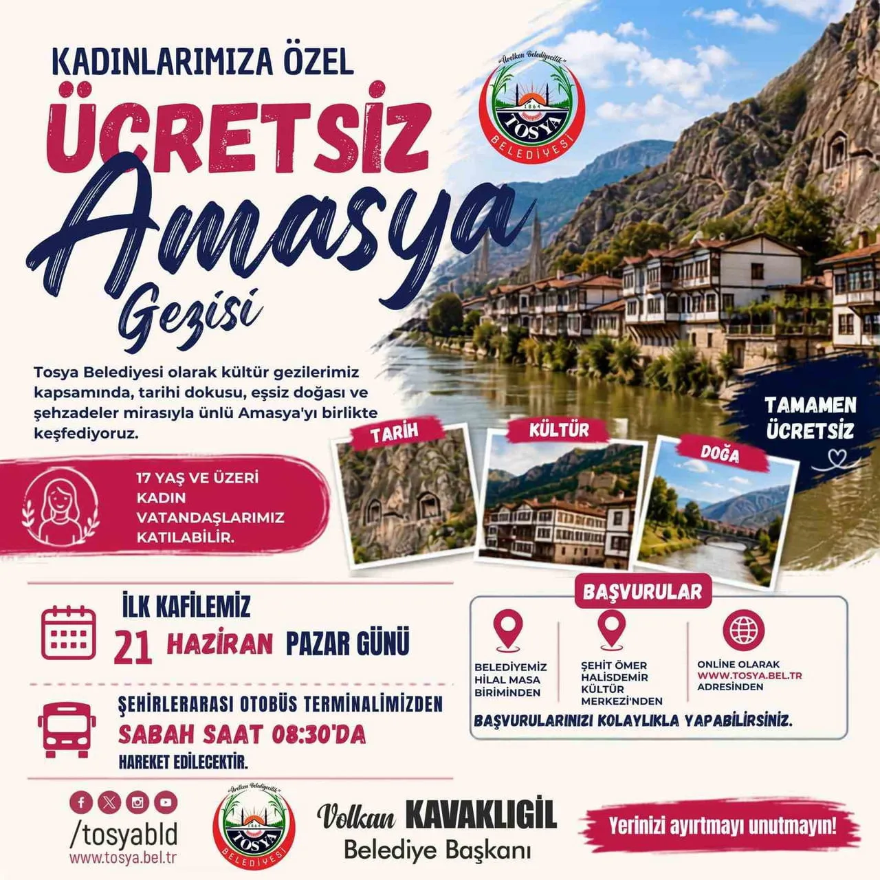 KASTAMONU'NUN TOSYA İLÇESİNDE BELEDİYE TARAFINDAN KADINLARA YÖNELİK ÜCRETSİZ AMASYA KÜLTÜR GEZİSİ...