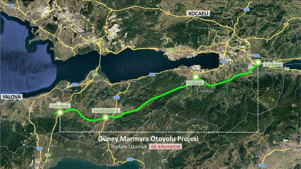KOCAELİ VE YALOVA ARASINDAKİ ULAŞIM AĞINI GENİŞLETMESİ PLANLANAN "KOCAELİ-YALOVA OTOYOLU...