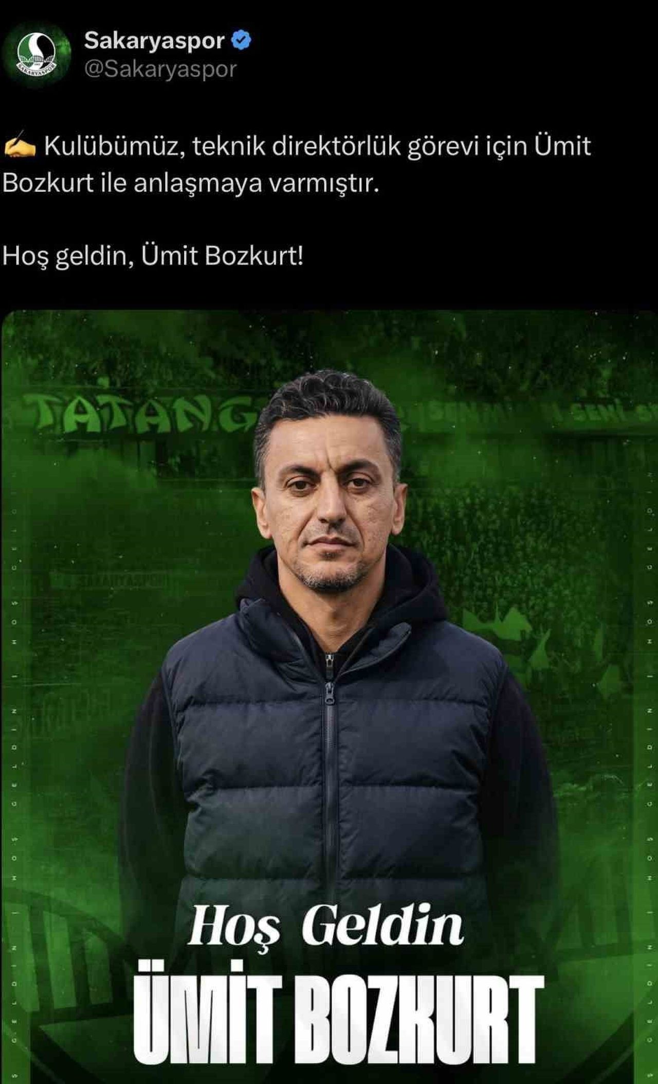 NESİNE 2. LİG KIRMIZI GRUP EKİPLERİNDEN SAKARYASPOR'UN YENİ TEKNİK DİREKTÖRLÜK GÖREVİNE ÜMİT...