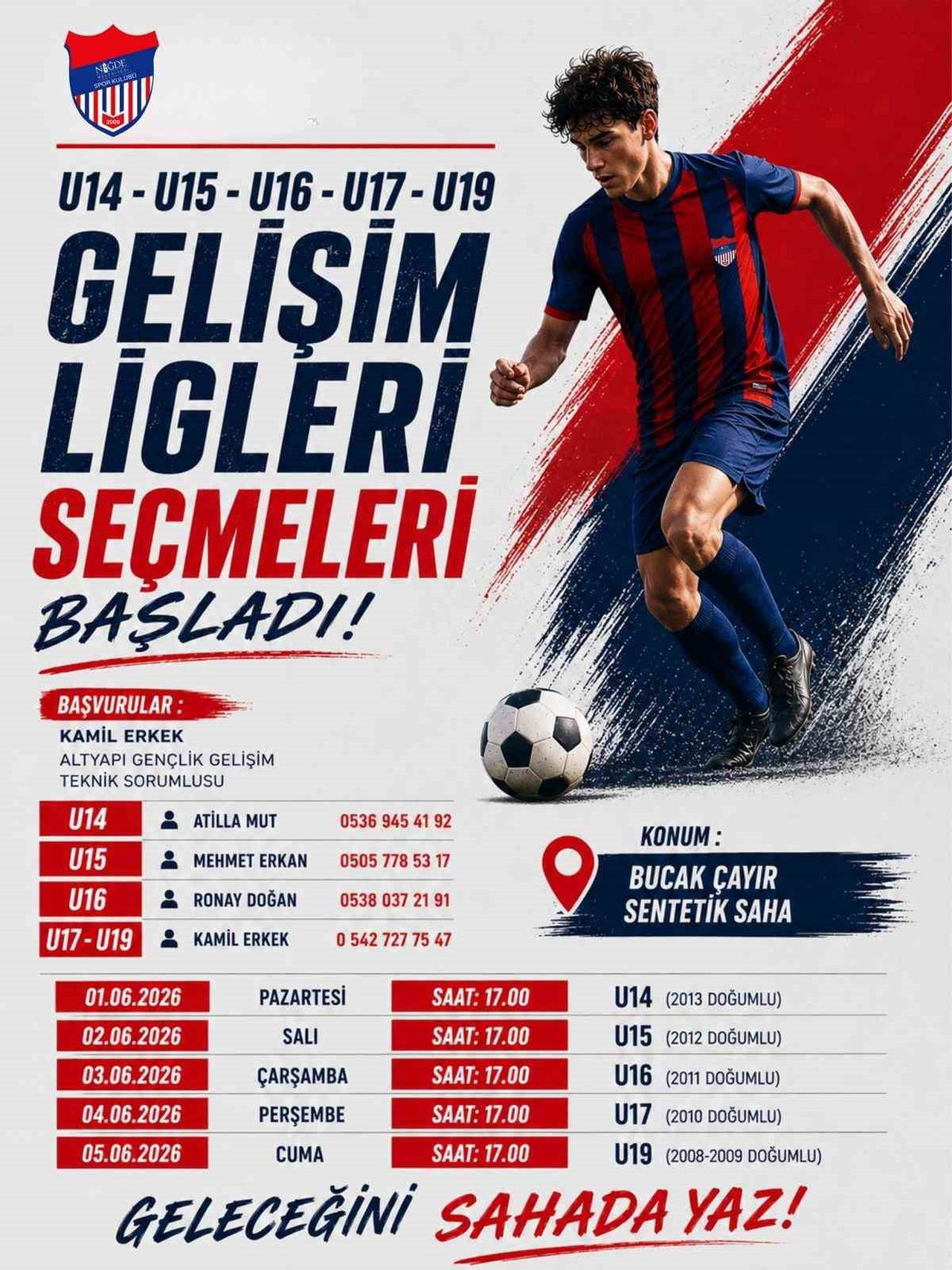 NİĞDE BELEDİYESİ SPOR KULÜBÜ GELECEĞİN YILDIZLARINI ARIYOR