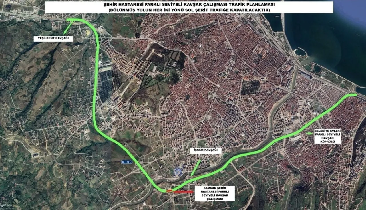 SAMSUN ÇEVRE YOLU'NDA YAPIMINA BAŞLANACAK ŞEHİR HASTANESİ FARKLI SEVİYELİ KAVŞAK PROJESİ...