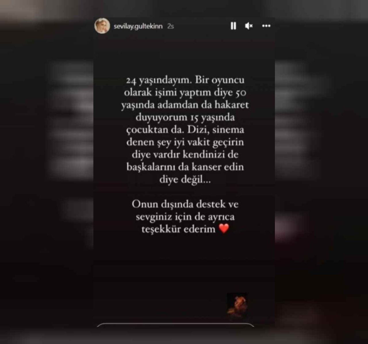 Sevilay Gültekin sosyal medya paylaşımı