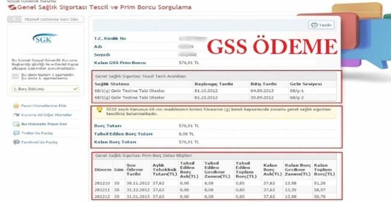 SGK genel sağlık sigortası borç sorgulama işlemi nasıl yapılır