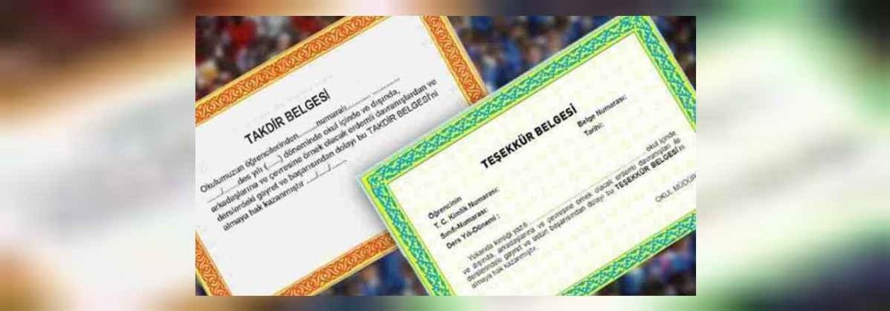 takdir ve teşekkür belgesi hesaplama