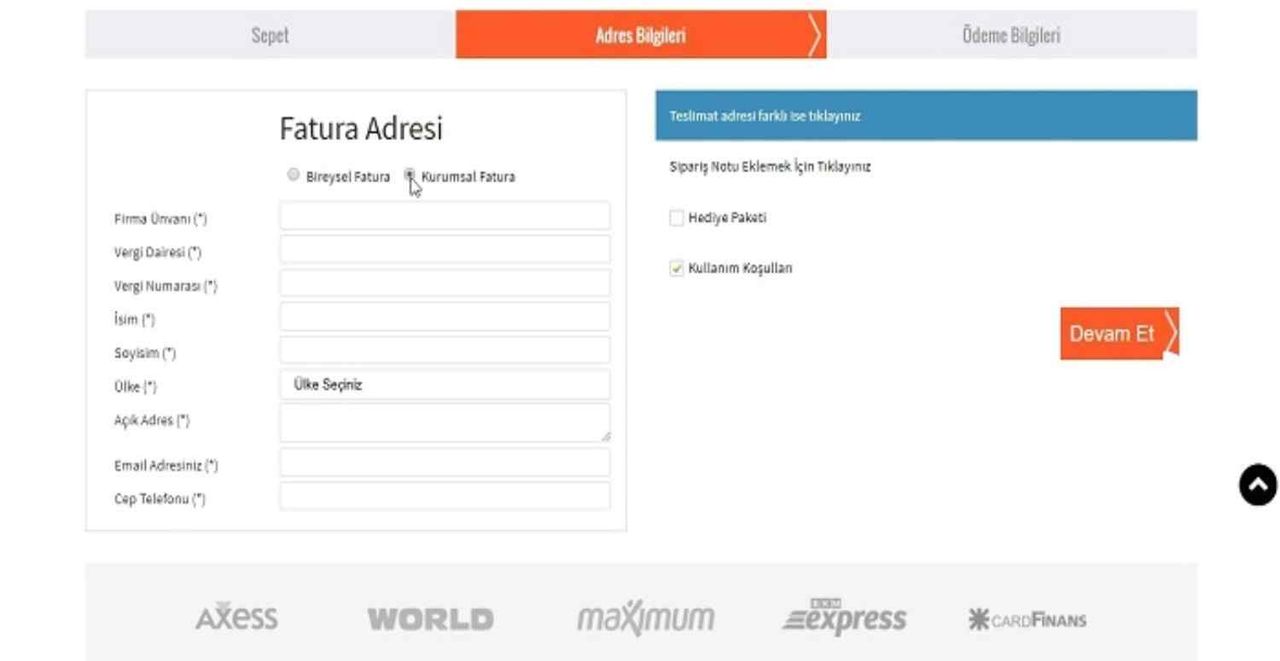 Teslimat ve fatura adresi nedir?