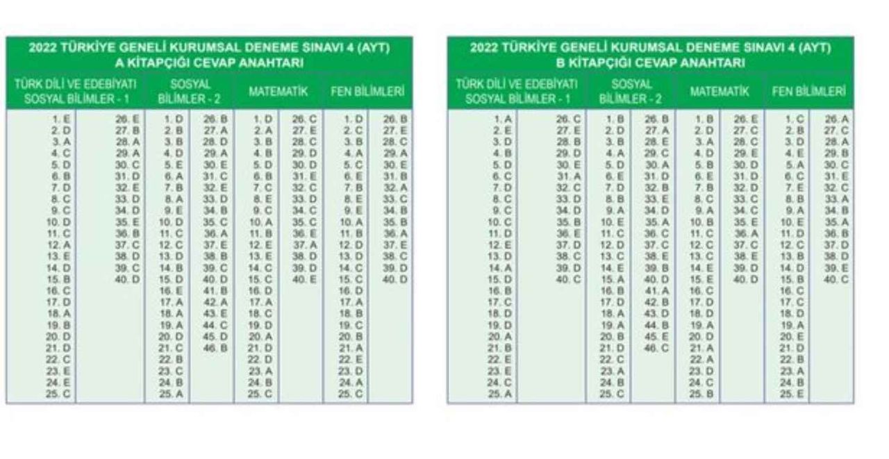 Türkiye geneli denem sınav sonucu