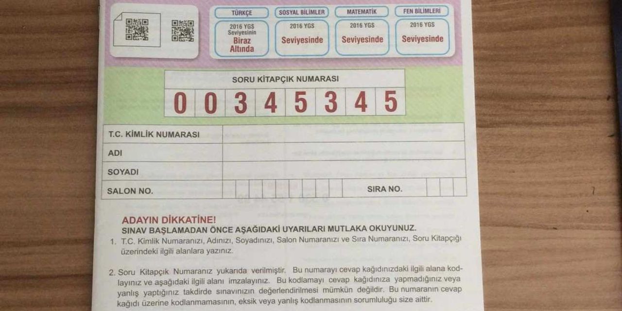 YKS Sınavında Soru Kitapçık Numarasının Kodlanmaması Durumunda Ne Olur