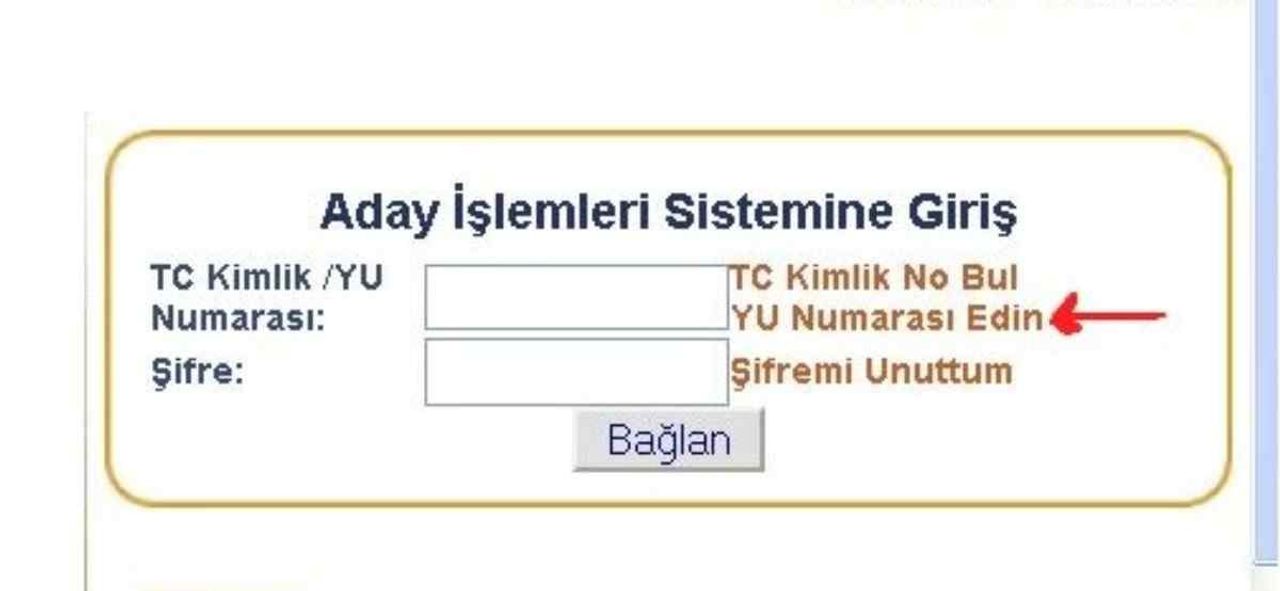 Yu numarası ÖSYM
