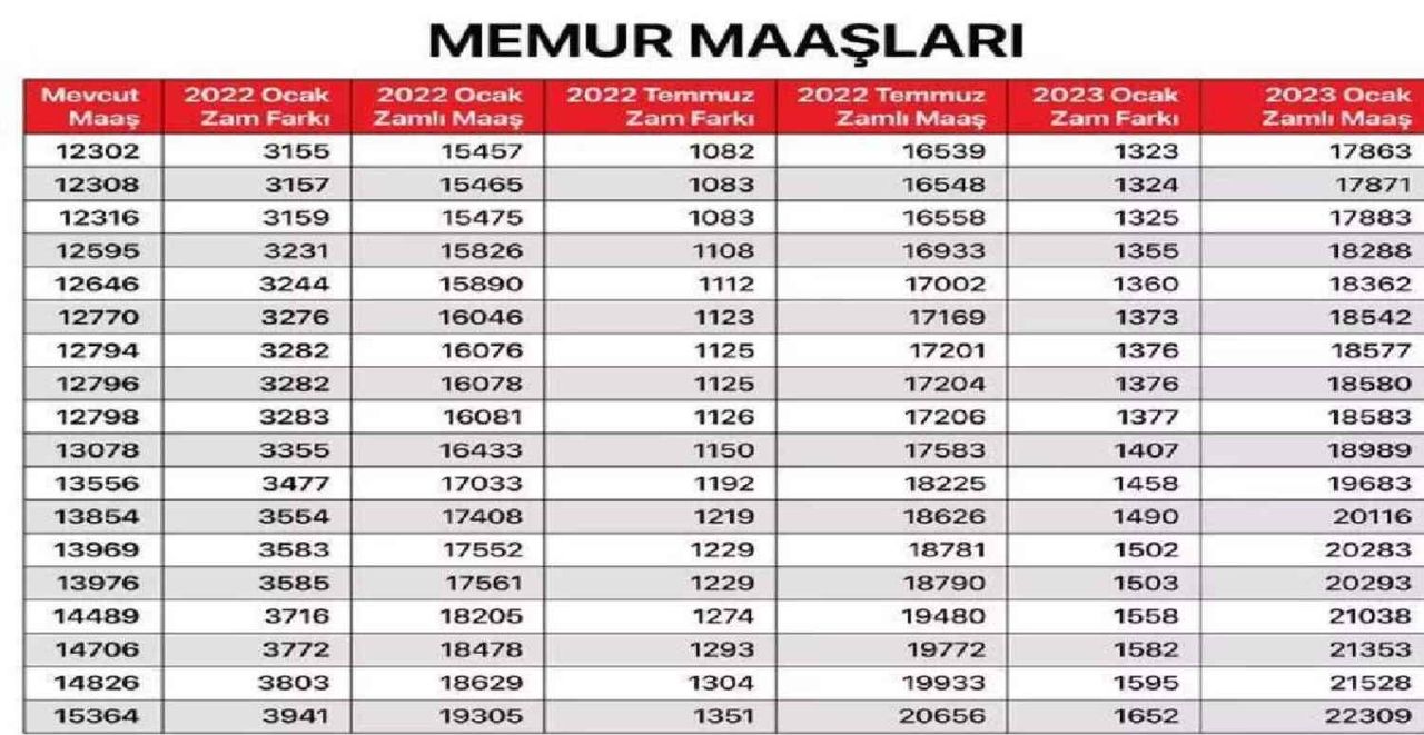 Zam Oranları