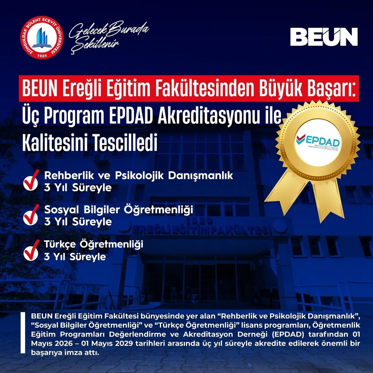 ZONGULDAK BÜLENT ECEVİT ÜNİVERSİTESİ (BEUN), EĞİTİMDE KALİTE ODAKLI YAKLAŞIMINI HER GEÇEN GÜN DAHA...