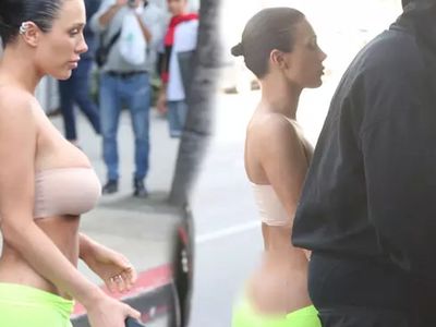 Dünyaca ünlü isim Kanye West'in eşi sınır tanımıyor: Şimdi de neon yeşil taytını yarıya kadar indirip sokakta öyle gezdi!