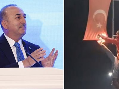 Sosyal medya bu videoyu konuşuyor! Suriyeliler Türk bayrağını yaktı