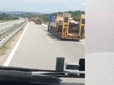 İçerisinde ABD tanklarının bulunduğu Yunan tırları Türk şoför tarafından kayıt altına alındı ‘Geleceğiniz varsa göreceğinizde var’
