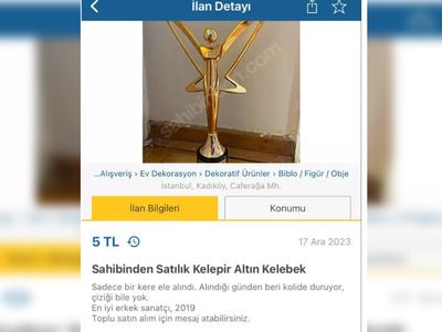 Mabel Matiz Altın Kelebek ödülünü satışa çıkardı: İlanın altında yazanları görenler gözlerine inanamadı!