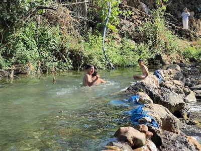 Hatay'da yaz sıcağında serinleme keyfi: Çocuklar derede yüzdü