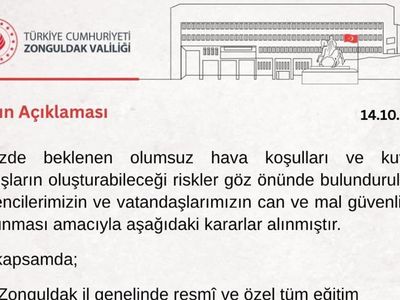 Zonguldak'ta olumsuz hava koşulları nedeniyle eğitime ara verildi