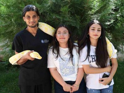 Antalya doğal yaşam parkında 5 farklı türe ait 28 yılan ilgi odağı oldu