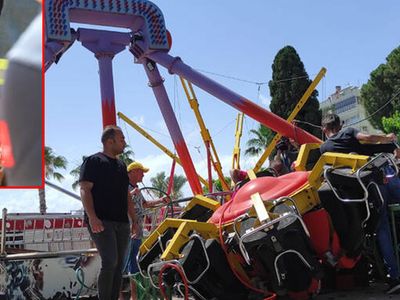 Antalya’da korku dolu anlar: Lunaparktaki oyuncak koparak düştü