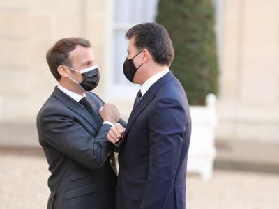 Barzani ile Macron Paris'te Buluştu