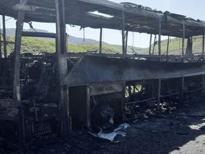 Bingöl'de Yolcu Otobüsü Yandı