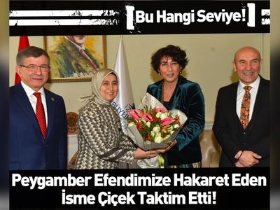 Bu kadar düştünüz mü? Ahmet Davutoğlu, Hz. Muhammed'e hakaret eden isme çiçek verdi!