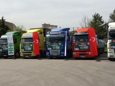 Bursa’da 14 Tır Dolusu Yardım Dualarla Uğurlandı
