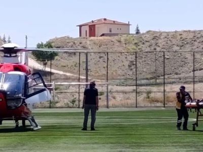Darende'de evde düşen 98 yaşındaki kadın hava ambulansıyla Malatya'ya sevk edildi