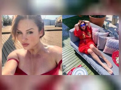 Deniz Seki kırmızı mayosu ile tatil sezonunu açtı. Cesur pozu ile 'akşam güneşi kime vuruyordu' paylaşımı