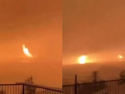 Deprem anında gölden metrelerce alevler yükseldi