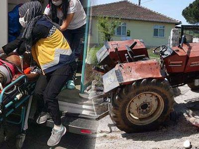 Devrilen Traktörün Altında Kalan Genç Ağır Yaralandı