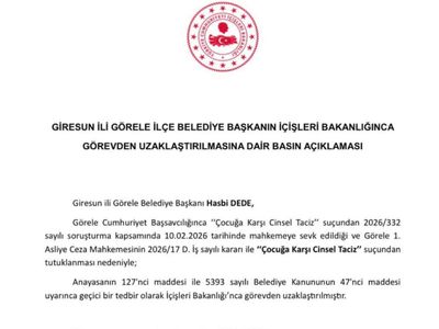 Görele Belediye Başkanı Görevden Uzaklaştırıldı