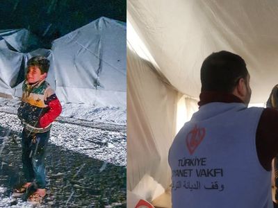 Günün En Sıcak Karesi! İdlib'te Üşüdüğü Sırada Çekilen Fotoğrafı Paylaşılan Çocuğa Diyanet Vakfı Ulaştı