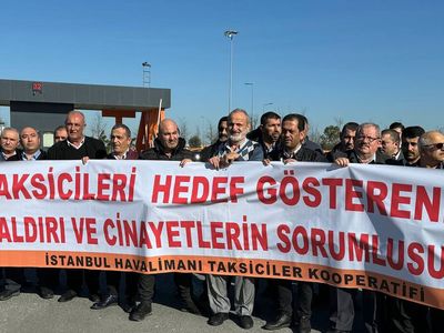 İstanbul Havalimanı taksicileri, meslektaşları Oğuz Erge’nin öldürülmesini protesto etti!