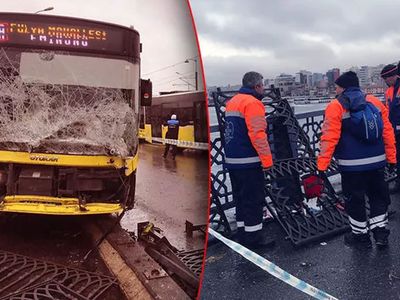 İstanbul’da korku dolu anlar: İETT otobüsü Galata Köprüsü’ne daldı
