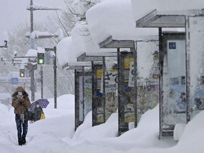 Japonya’daki kar yağışı hayatı durdurdu!