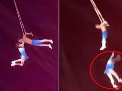 Sirk gösterisi kabusa döndü: 9 metreden düştü