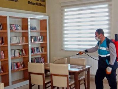 Kahramanmaraş’ta Müze Ve Kütüphaneler Dezenfekte Edildi