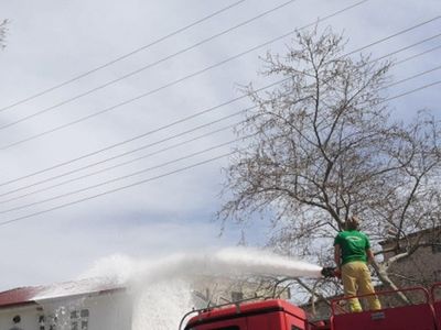 Kumbağ Camiisi'nin Çatısı Yandı