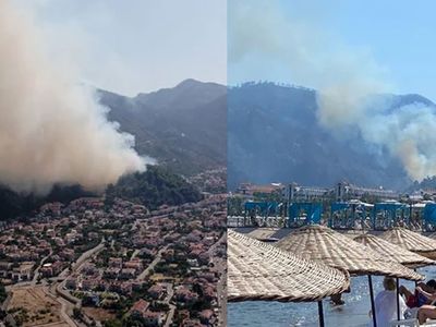 Marmaris'te korkutan yangın! Ekipler seferber oldu!